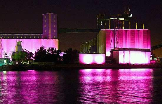 Silos Turn Pink for Breast Cancer Awareness