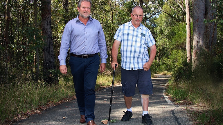 Professor Michael Nilsson with a stroke rehab patient