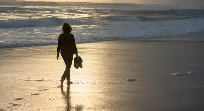 Walking along the beach