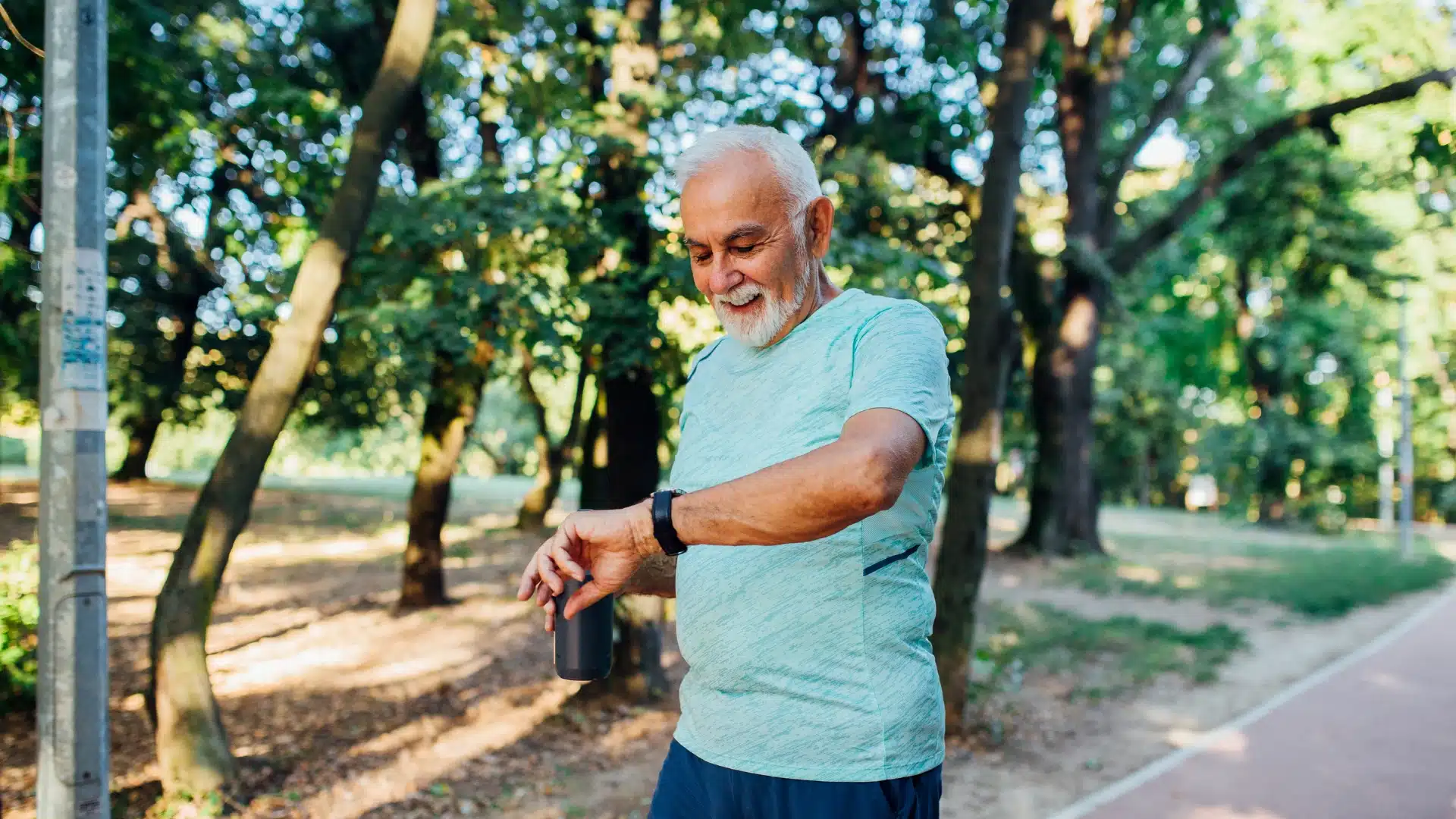 Older man running