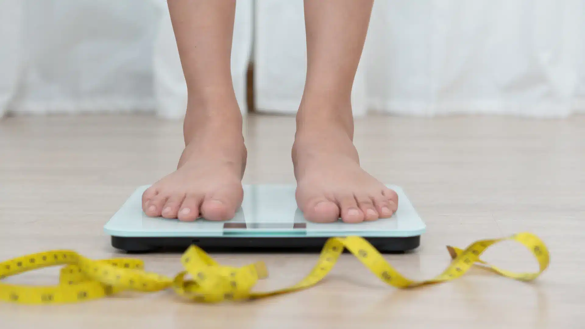 Person standing on scales