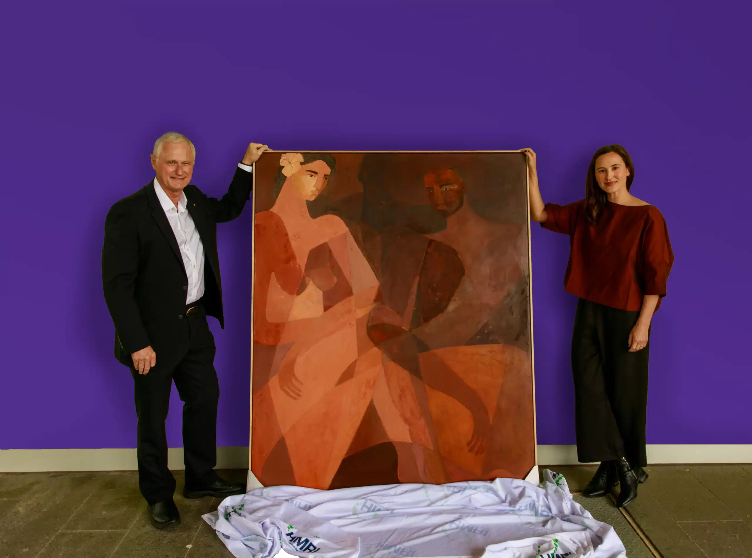 Professor Nick Talley and artist Brittany Fern