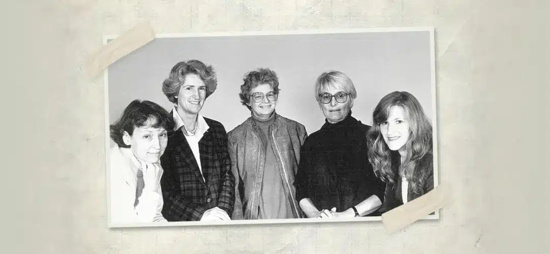 Emeritus Professor Wendy Brown, Emeritus Professor Margot Schofield, Professor Annette Dobson AM, Emeritus Professor Lois Bryson, Professor Julie Byles AO in 1996. (Photo credit: The University of Queensland )